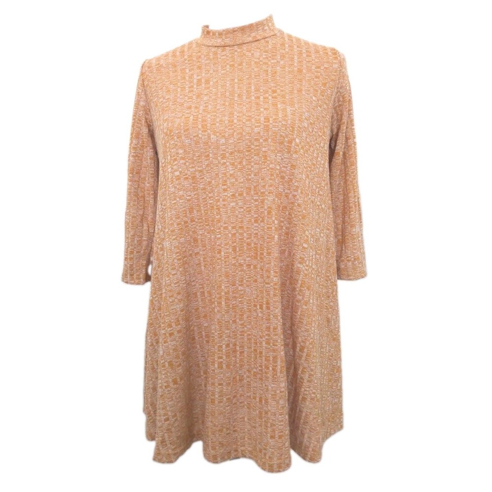 Caralase Goldenrod Tunic Top 3/4 Sleeves Mock Turtleneck Size Medium